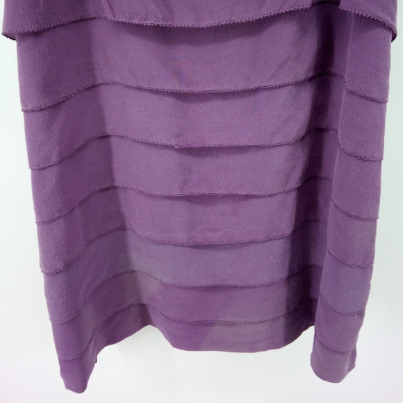 Halogen 100% Silk Purple Tiered Layering Sleeveless Top XS Career - Picture 5 of 8